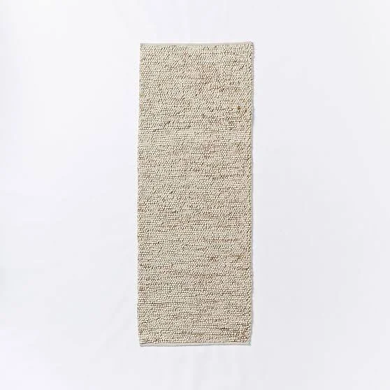 Mini Pebble Jute Wool Rug - 2.5'x7', Natural/Ivory - Rugs - Home Decor - Floor Decor