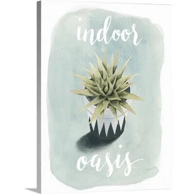 Giclee &Life Is Succulent III& Graphic Art Print Ebern Designs Format: Wrapped Canvas - Size: 16x22 H x 12x22 W x 1.5x22 D