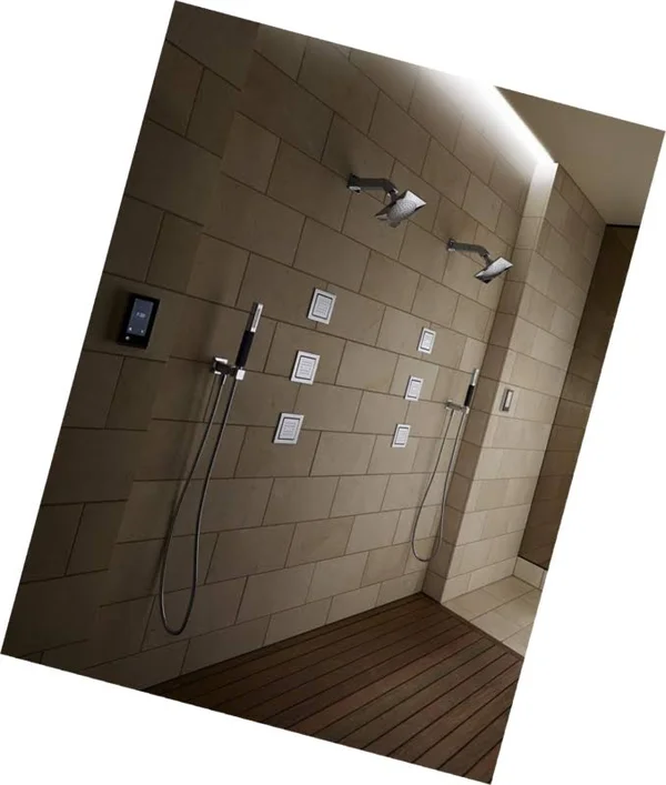 Kohler 45203-CP Shift Multifunction Square Handshower with Black Handle, 2.0 GPM, Polished Chrome