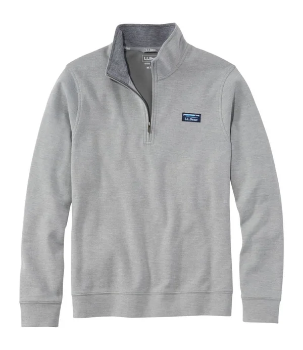 Men's Comfort Stretch Piqué Quarter Zip Pullover - Long-Sleeve Gray Extra Large, L.L.Bean