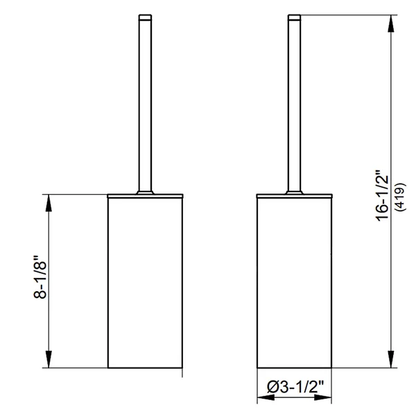 Keuco Moll 12769010101 Toilet Brush Set - Chrome plated/anthracite