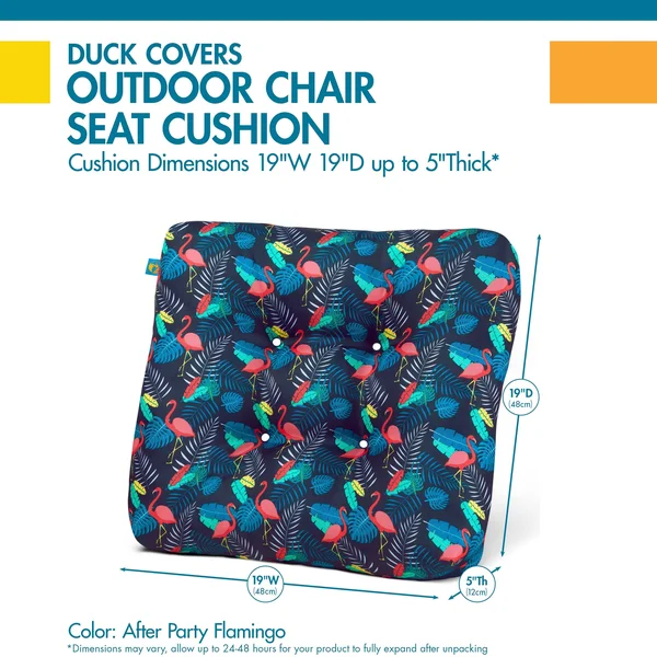Duck Covers Water-Resistant Indoor/Outdoor Seat Cushions - 19 x 19 x 5 inch, 2 Pack - Lilac Festival