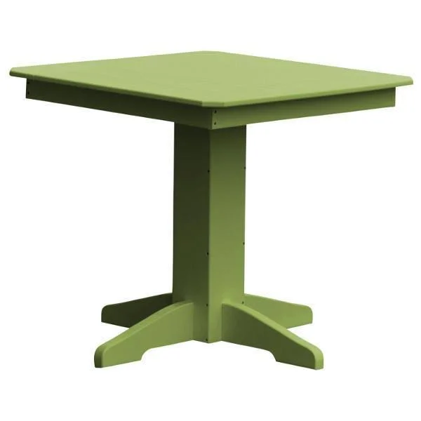 Recycled Plastic Square Dining Table 33x22 - Turf Green