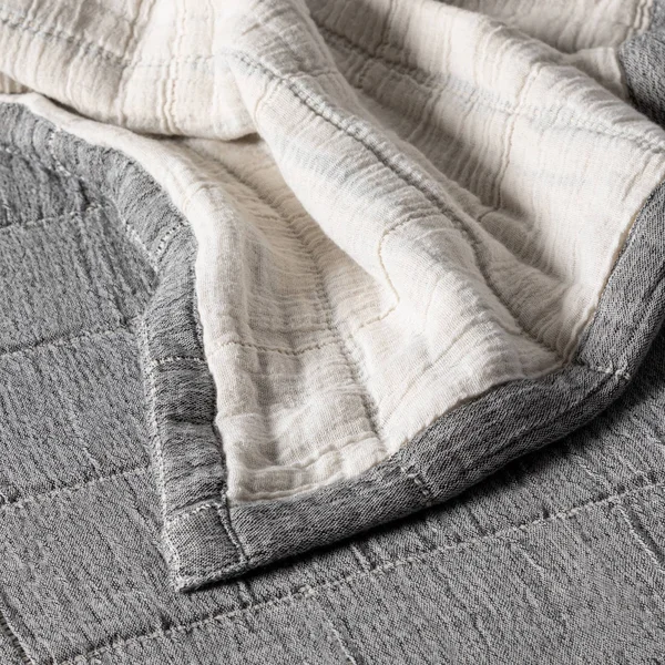 Matelass Quilted Coverlet Gray - Hearth & Hand with Magnolia