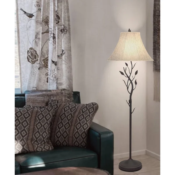 Cal Lighting Hand Forged Iron Floor Lamp, Black BO-769