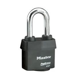 Master Lock Black Laminated Steel Weather Resistant Security Padlock Boron Alloy Shackle 6127KALH