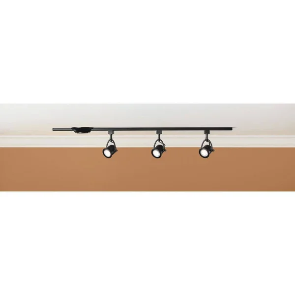 Hampton Bay 44 in. 3-Light Black LED Linear Track Lighting Retro Kit
