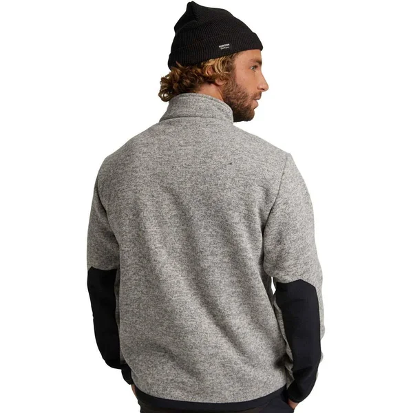 Burton Men's Hayrider Sweater Full-Zip Fleece, Gray Heather, L