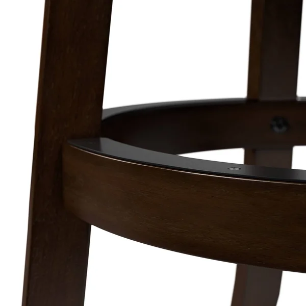 CorLiving Copper Grove Vis Wood Barstools with White Leatherette SEATS (Set of 2), Brown