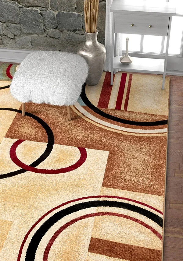 Well Woven Barclay Arcs & Shapes Modern Abstract Geometric Ivory 6&7 inch x 9&6 inch Area Rug