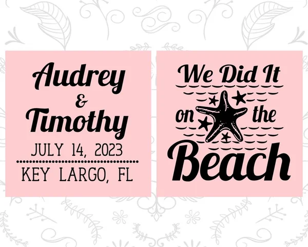 We Did It on The Beach, Beach Wedding Gift, Tropical Wedding Gift, Starfish Wedding Gift, Starfish Favors, Custom Coolies (412)