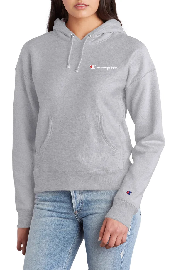 Women's Life REVERSE Weave Pullover Hoodie in Grey by Champion