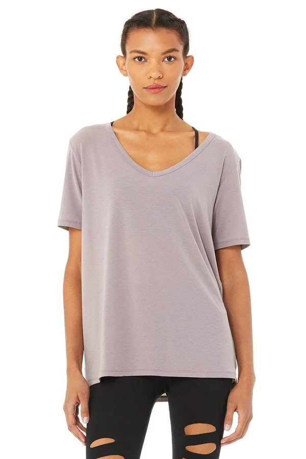 Motion Short Sleeve Top in Lavender Smoke, Size: Small, Alo Yoga