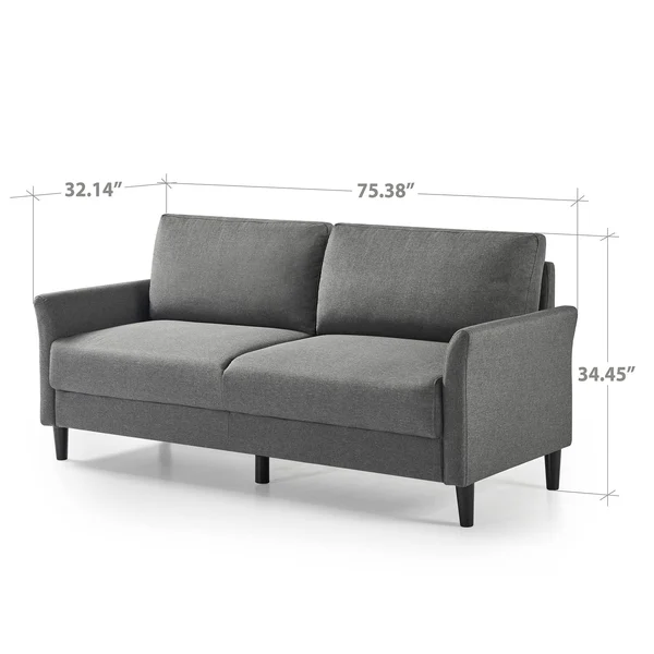 Zinus Jackie Sofa, Dark Grey, Gray