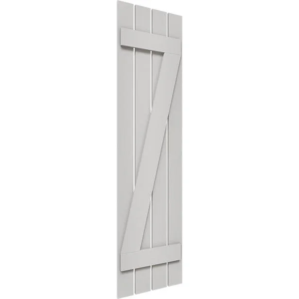 Ekena Millwork FBS06Z23X096RUF 23x22W x 96x22H Rustic Four Board Spaced Board-n-Batten Faux Wood Shutters w/Z-Board (Per Pair)