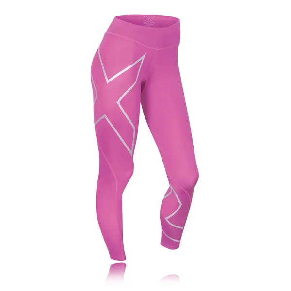2XU Mid Rise Compression Women's Running Tights - Pink - x Small - Tall