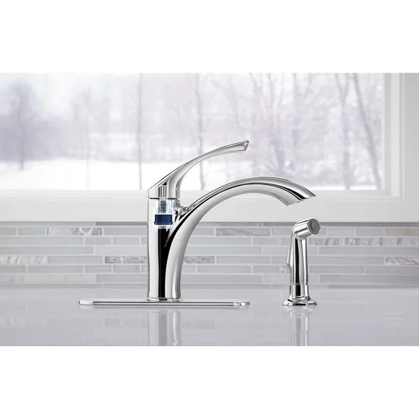 Mistos Standard Single-Handle Pull-Out Sprayer Kitchen Faucet in Polished Chrome with Side Sprayer