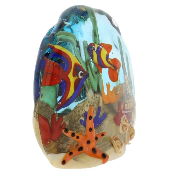 Murano Glass Sea Floor Aquarium Paperweight Sculpture