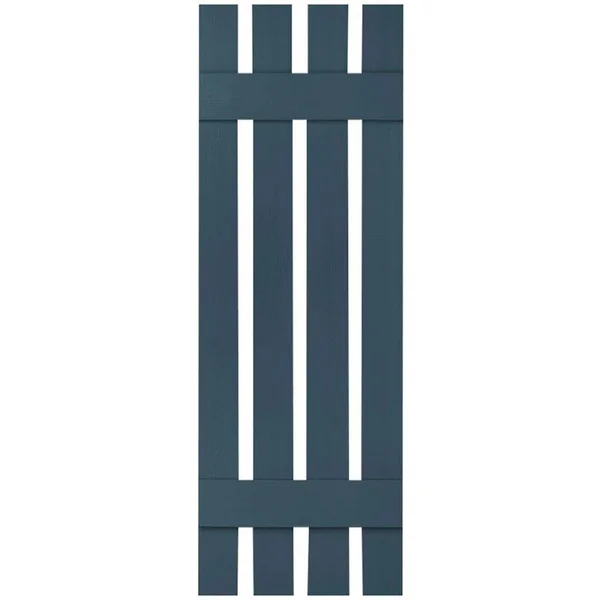 Ekena Millwork LS4C16X04700CB Lifetime Vinyl, Custom Four Board Spaced, Board-n-Batten Shutters, w/ Shutter-Loks (Per Pair), 16