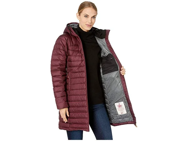 $920 Fjallraven Women Red Packable Insulated Snow Flake Parka Coat