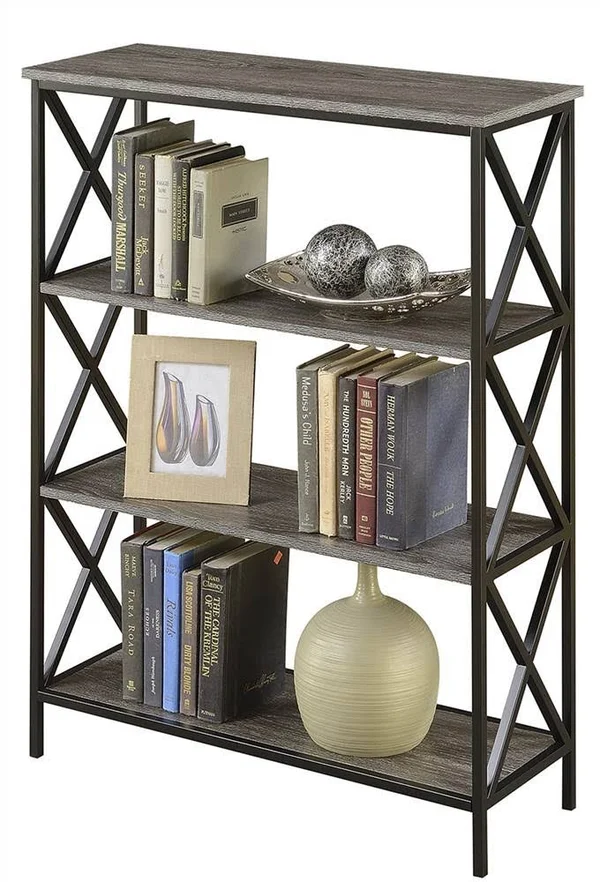 Convenience Concepts Tucson 4 Tier Bookcase - Weathered Gray
