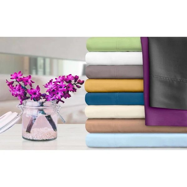 Superior Rayon from Bamboo 300 Thread Count Solid Sheet Set King-Smoke Blue