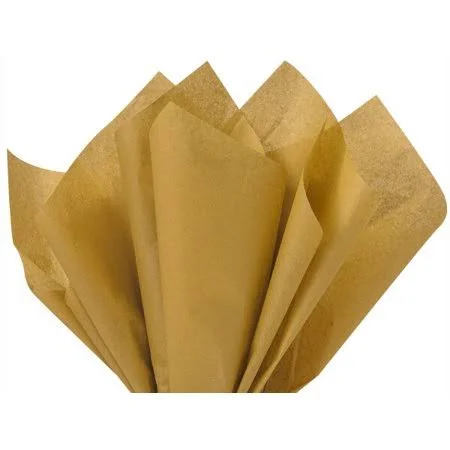 Pack of 480, Solid Antique Gold Tissue Paper 15 x 20 inch Sheet Ream Made from 100% Post Industrial Recycled fibers