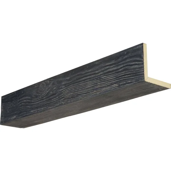 Ekena Millwork BMSD2C0040X040X168ES 4x22W x 4x22H x 14&L 2-Sided (L-beam) Sandblasted Endurathane Faux Wood Ceiling Beam, Aged A