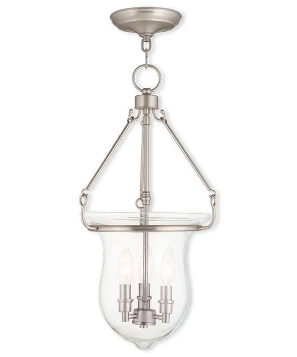 Livex Lighting 50296-91 Canterbury 3-Light Pendant, Brushed Nickel