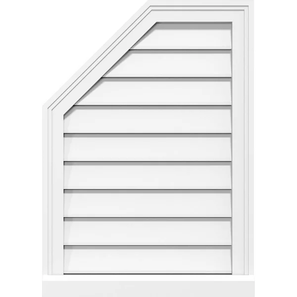 Ekena Millwork GVPOL32X3203SF 32x22W x 32x22H Octagonal Surface Mount PVC Gable Vent: Functional, w/ 2x22W x 2x22P Brickmould Si