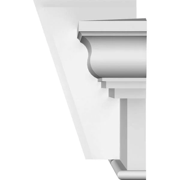 Ekena Millwork CRH12X108KA 108x22 Bottom Width x 116 1/2x22 Top Width x 12x22H x 1 1/4x22P Craftsman Crosshead w/ Deco Keystone