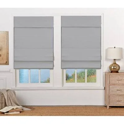 Insulating Cordless Blackout Roman Shade Symple Stuff Finish: Light Gray - Size: 53x22W x 72x22L