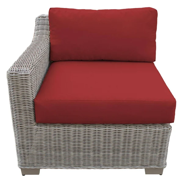 TK Classics Coast Right Arm Sofa in Terracotta