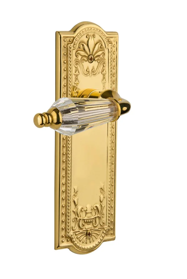 Nostalgic Warehouse 714384 Meadows Plate Privacy Parlor Lever - Polished Brass