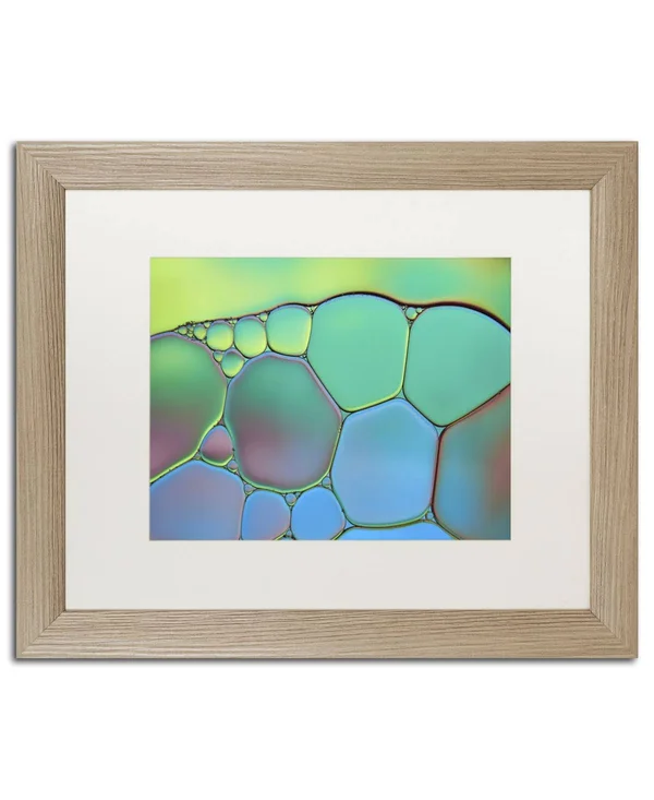 Trademark Fine Art Lime Green and Blue Stained Glass by Cora Niele Framed Photographic Print - Size: 16x22 H x 20x22 W x 0.5x22