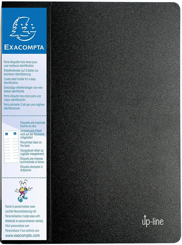 Exacompta Opaque PP Display Book - A4, 60 Pockets - Black