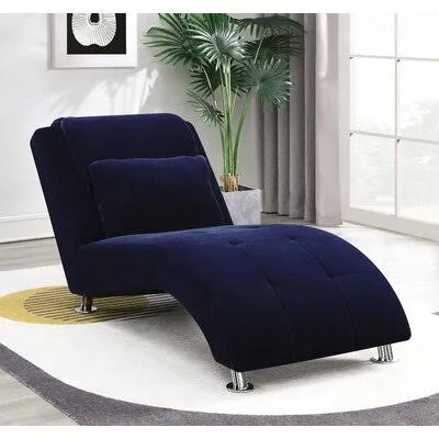 Kingsview Tufted Armless Chaise Lounge Wade Logan Fabric: Ink Faux Fur
