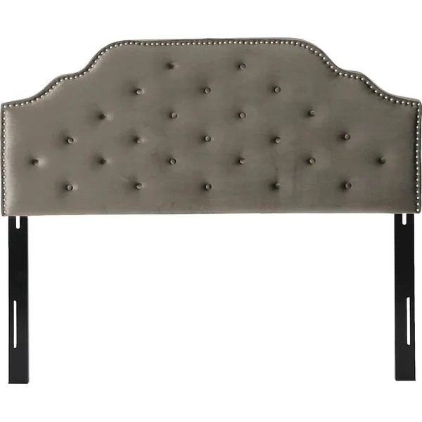 Noble House - Lancaster 62x22 Full-Size/Queen Upholstered Headboard - Gray/Black