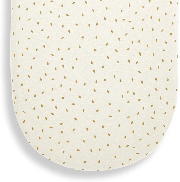 The Little Green Sheep Printed Linen Moses Sheet - 280 G, Linen with Honey Rice Print, Moses Basket