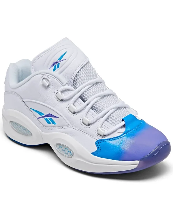 Reebok Men's Question Low Basketball Shoes in White/Footwear White Size 10.5, Suede