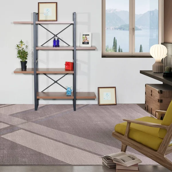 4 Shelf Display Bookcase by Davee Furniture Inc, Size: 56.69 H x 47.24 W x 11.34 D, Brown