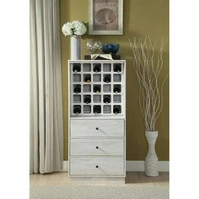 Wiesta Wine Cabinet in Walnut Red Barrel Studio Color: White