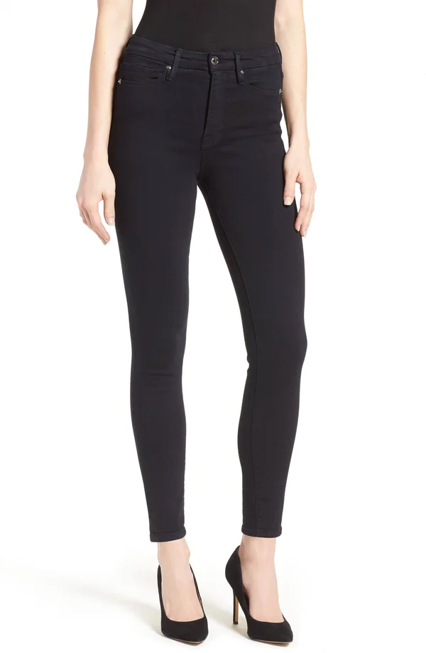 Women's Good American Good Waist High Rise Skinny Jeans, Size 00 - Black
