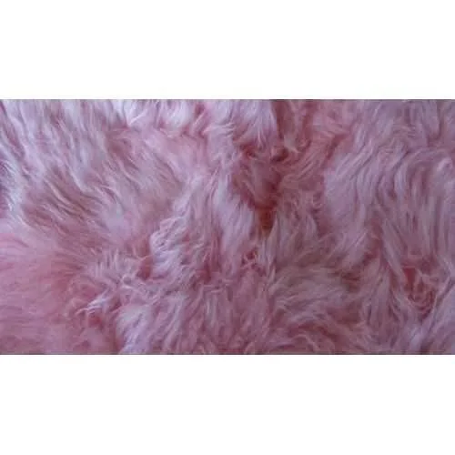 2& x 3& Pink Single Sheepskin Area Rug