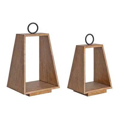 2 Piece Metal Tabletop Lantern Set Loon Peak