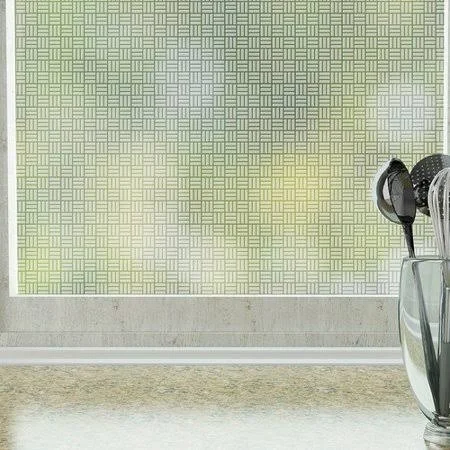 Stick Pretty Egyptian Weave Privacy Window Film, White
