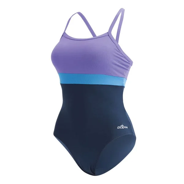 Dolfin Women's Aquashape X-Back One Piece Navy - Blue, Lime 18
