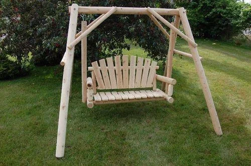 Outdoor Lawn Swing A-Frame Varnish, 4ft Lawn Swing and Frame