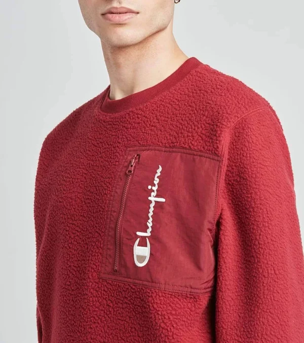 Champion Life Sherpa Crew Men's Clothing Sepia Red : XL
