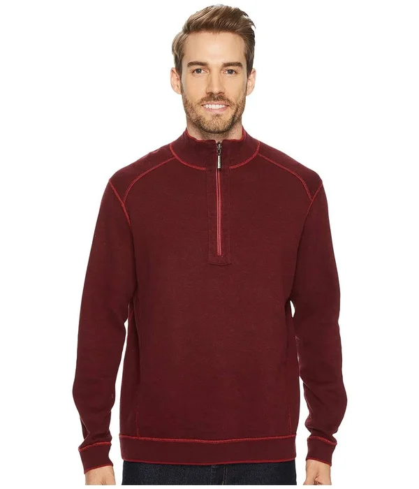 Tommy Bahama Mens Reversible Flip Side Classic 1/2 Zip Pullover